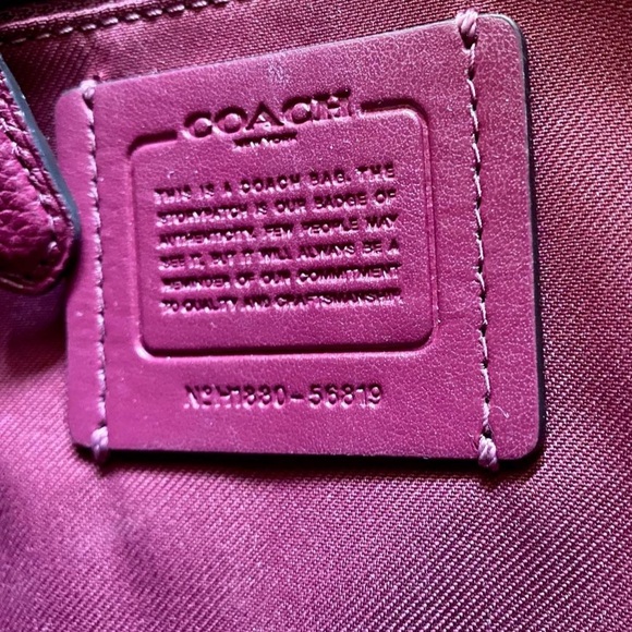 COACH PERFECT PURPLE PEBBLE LEATHER SHOULDER BAG - Picture 4 of 5